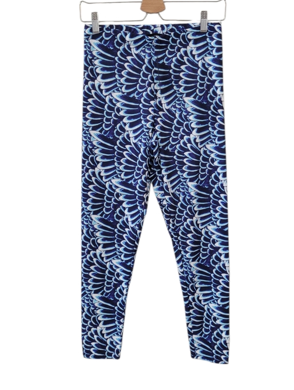 ED HARDY Blue White Multi Patterned Legging Size M